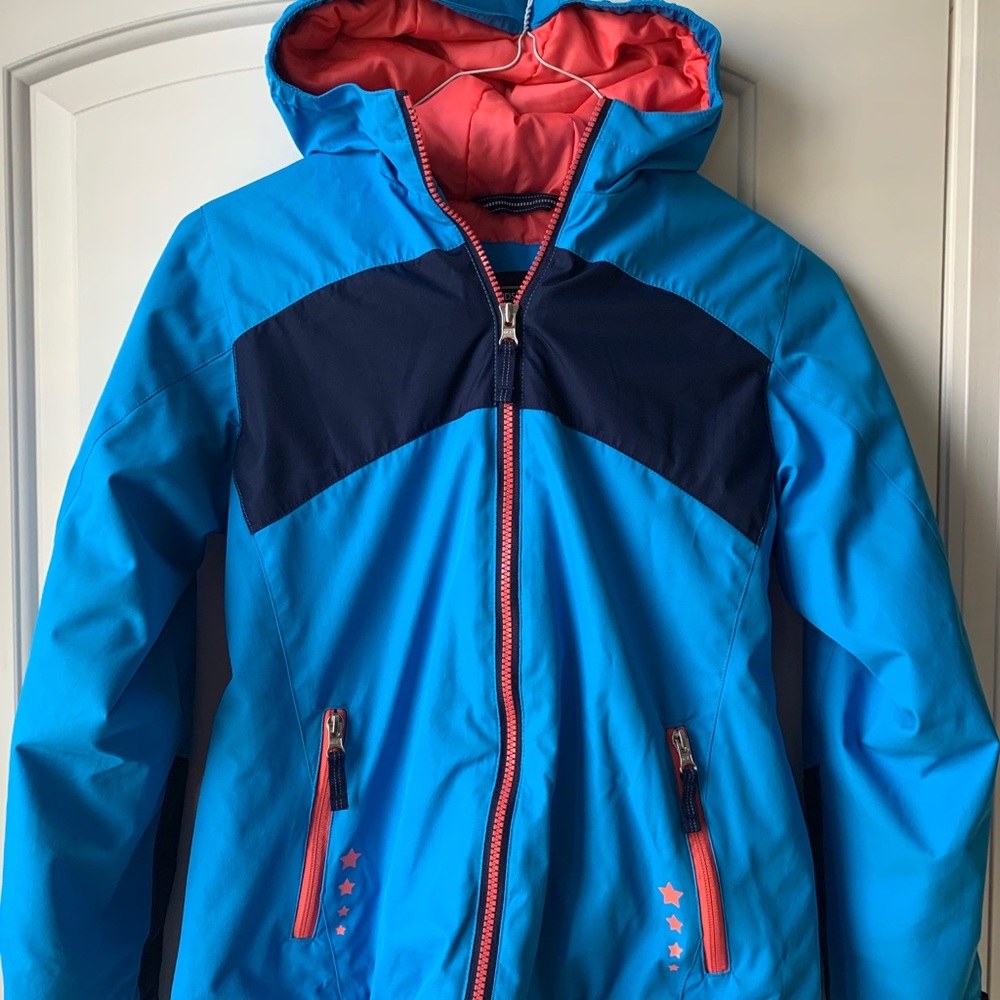 Blue and pink KIDS ski jacket